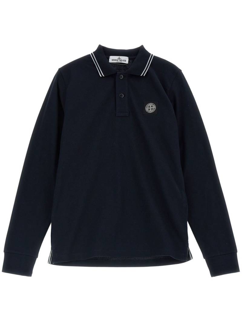 Stone Island Junior Compass-motif polo shirt - Blue von Stone Island Junior