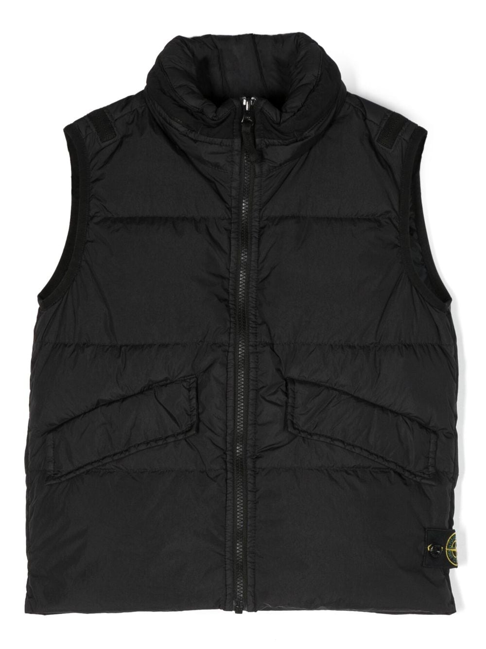 Stone Island Junior Compass-appliqué quilted gilet - Black von Stone Island Junior