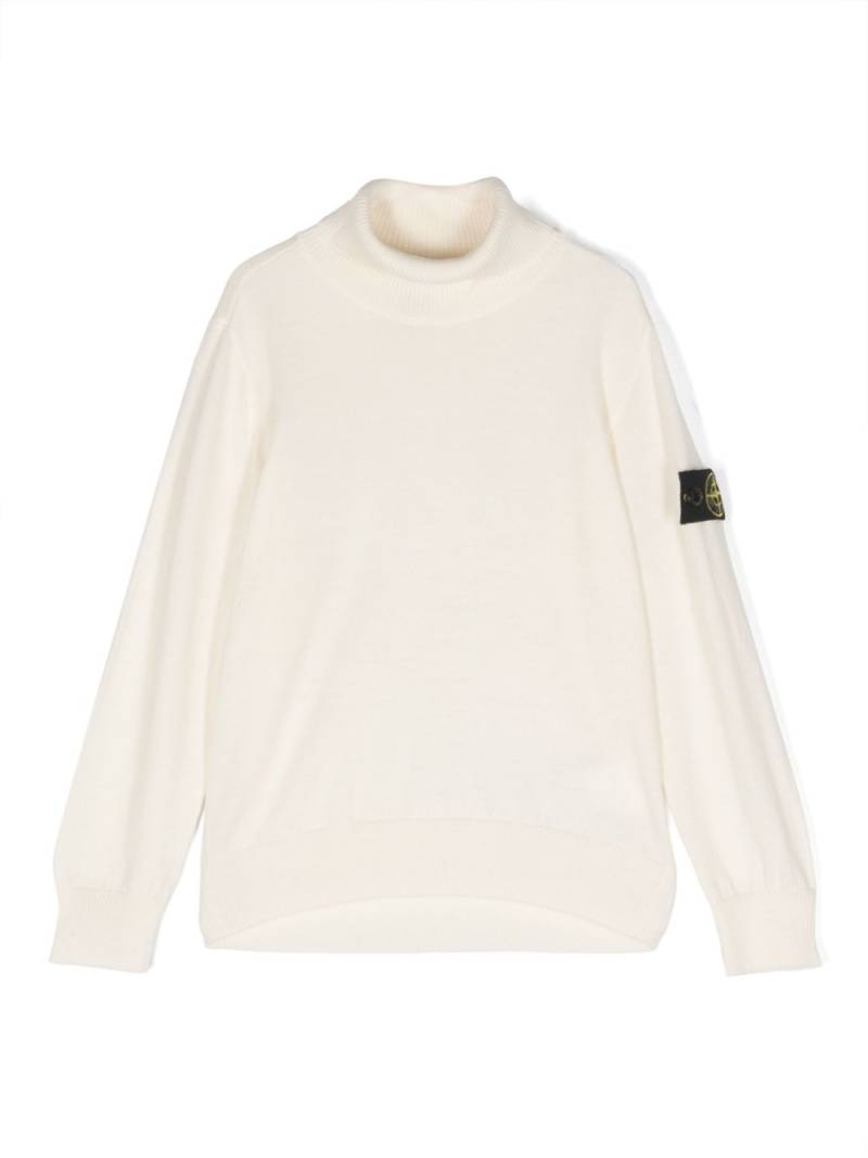 Stone Island Junior Compass-motif roll-neck jumper - White von Stone Island Junior