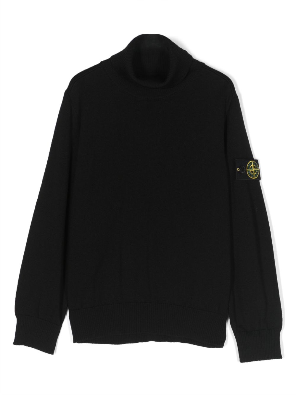 Stone Island Junior Compass-motif virgin wool jumper - Black von Stone Island Junior