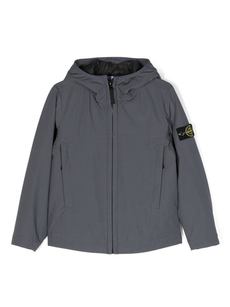 Stone Island Junior Compass-appliqué zip-up jacket - Blue von Stone Island Junior