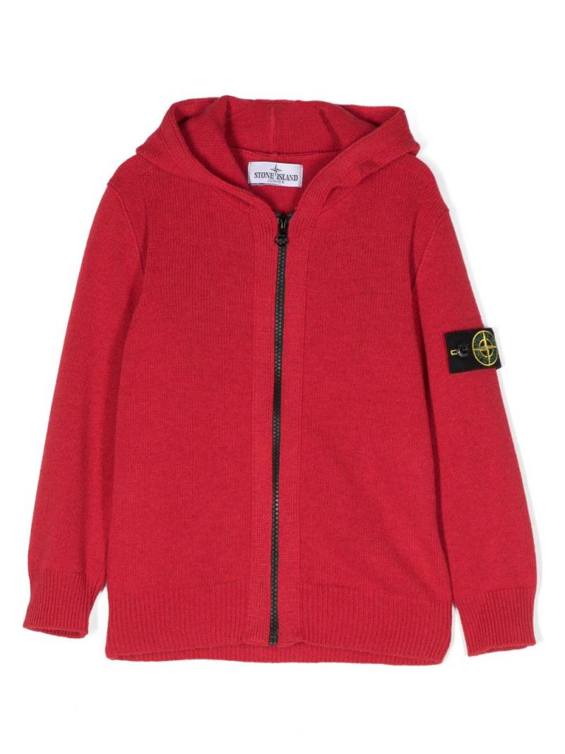 Stone Island Junior Compass-motif zipped hoodie - Red von Stone Island Junior