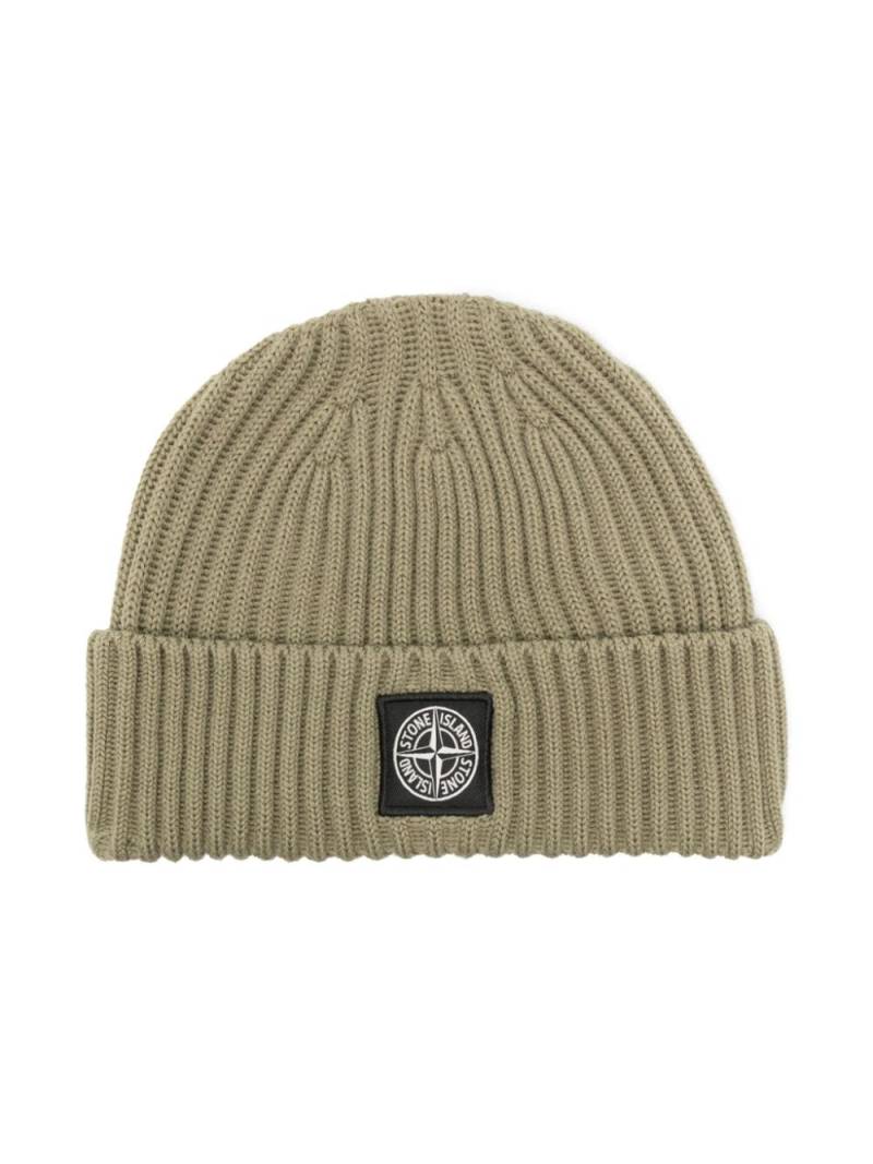 Stone Island Junior Compass-patch beanie - Green von Stone Island Junior