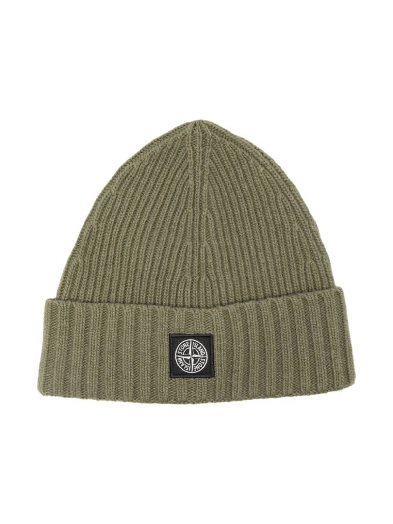 Stone Island Junior Compass-patch beanie - Green von Stone Island Junior