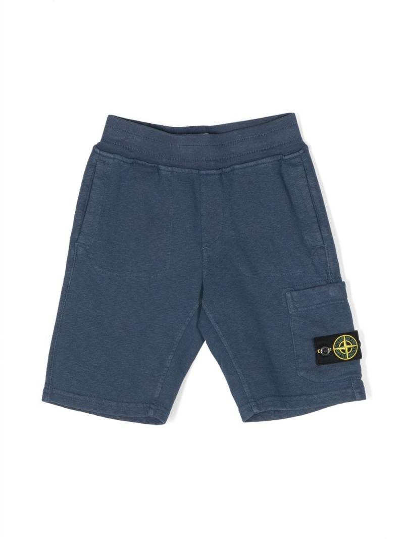 Stone Island Junior Compass-patch cargo shorts - Blue von Stone Island Junior