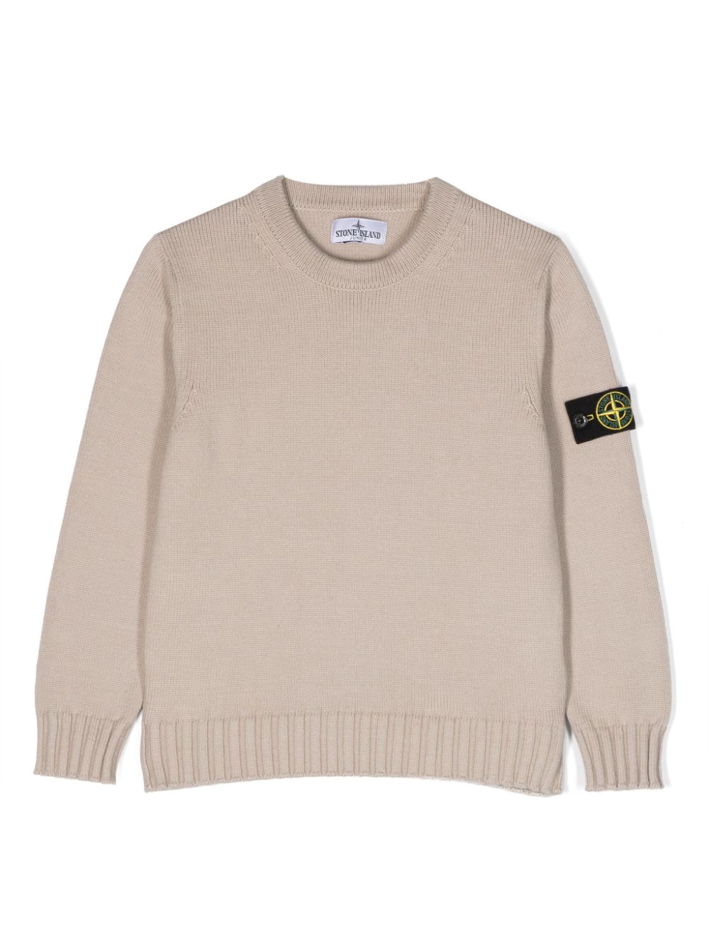 Stone Island Junior Compass-patch cotton-blend jumper - Neutrals von Stone Island Junior