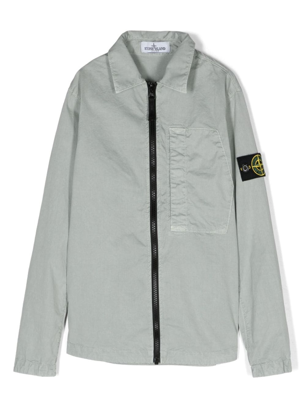 Stone Island Junior Compass-patch cotton shirt jacket - Green von Stone Island Junior