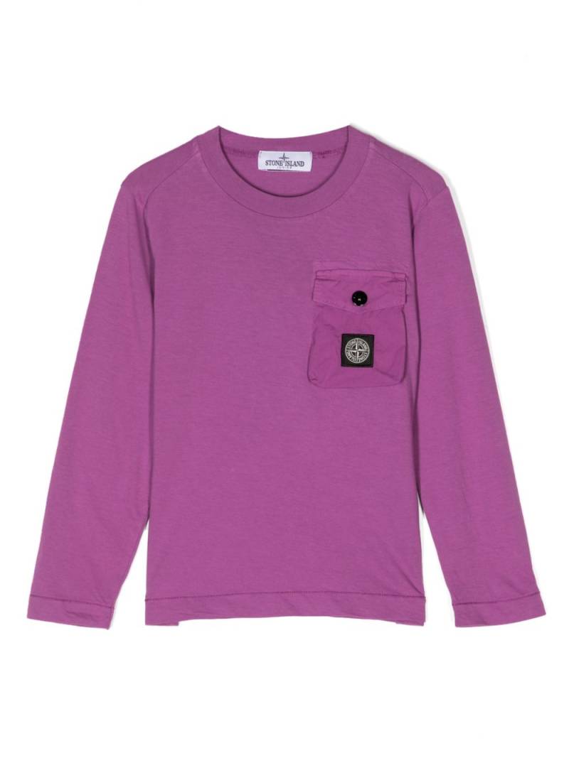 Stone Island Junior Compass-patch cotton sweatshirt - Purple von Stone Island Junior