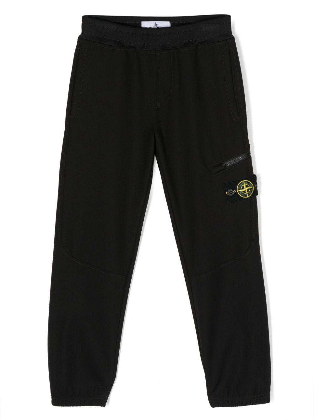 Stone Island Junior Compass-patch cotton track pants - Black von Stone Island Junior