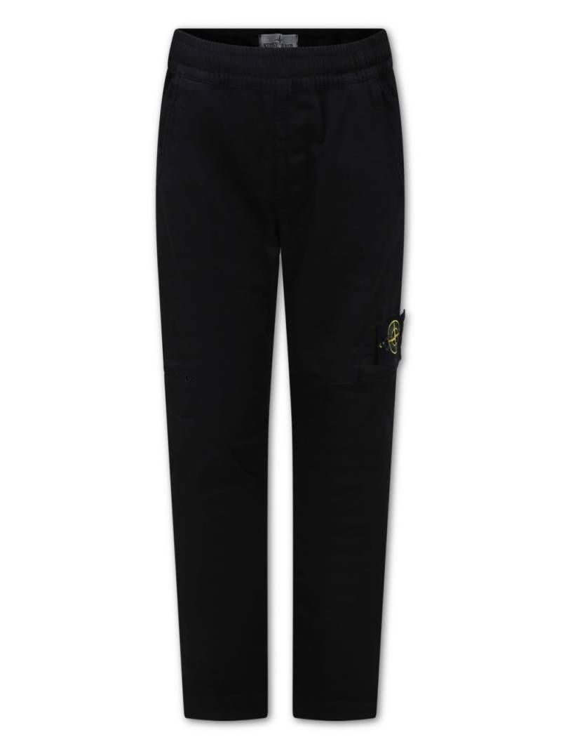 Stone Island Junior Compass-patch cotton trousers - Black von Stone Island Junior