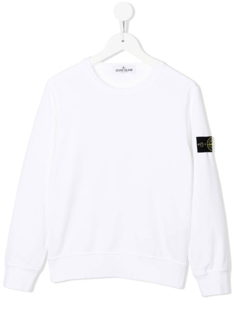 Stone Island Junior Compass-patch crew-neck sweatshirt - White von Stone Island Junior