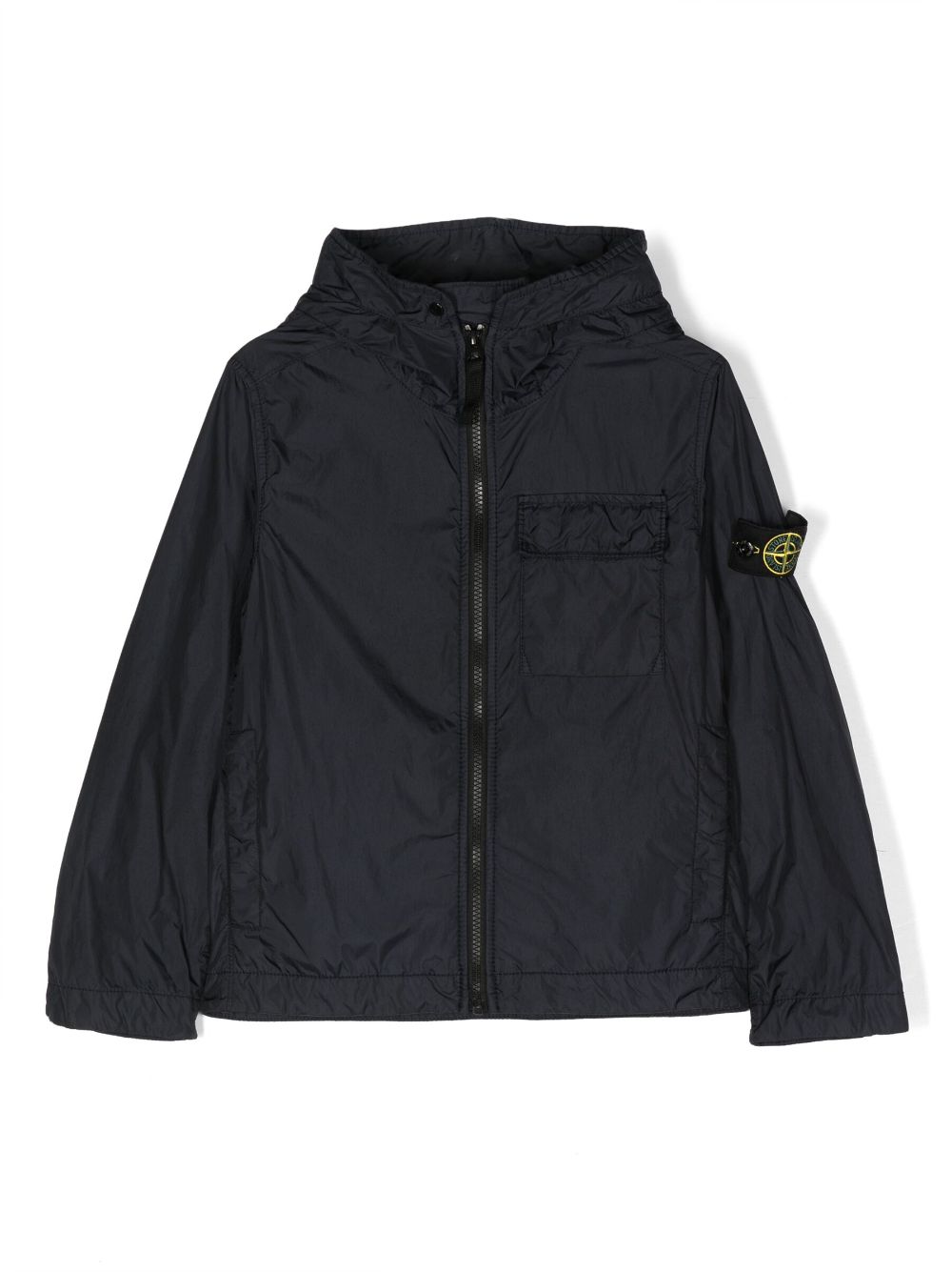 Stone Island Junior Compass-patch hooded jacket - Blue von Stone Island Junior