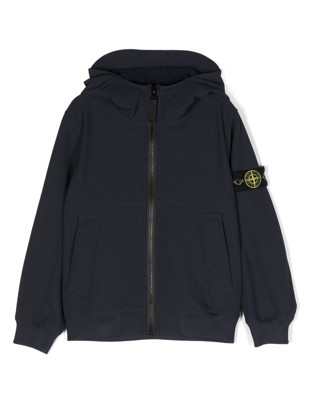 Stone Island Junior Compass-appliqué zip-up jacket - Blue von Stone Island Junior