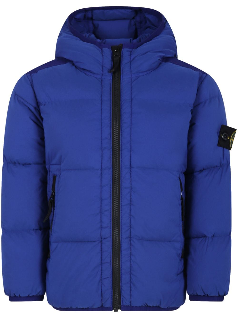 Stone Island Junior Compass-patch padded hooded jacket - Blue von Stone Island Junior