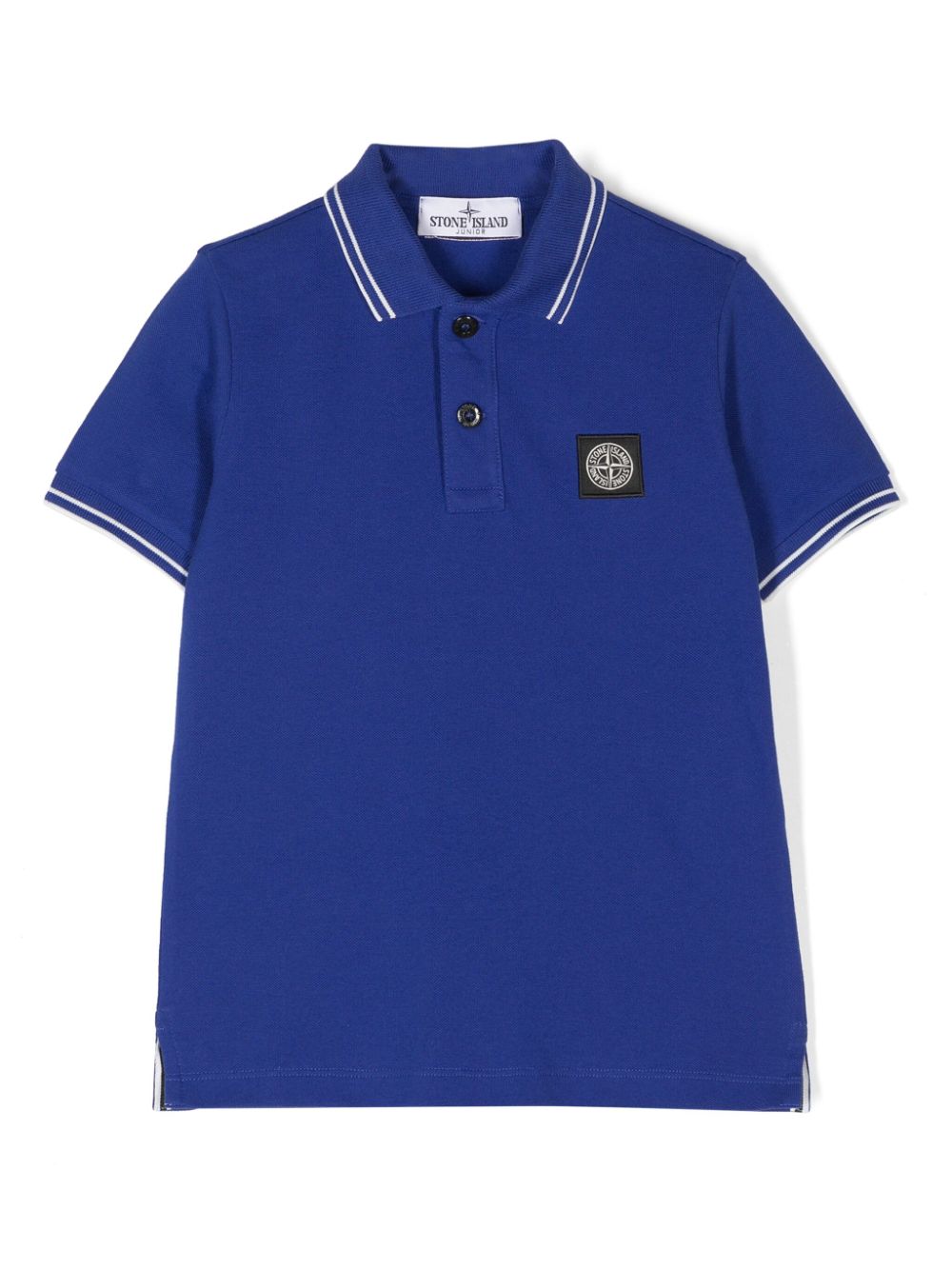 Stone Island Junior Compass-patch piqué polo shirt - Blue von Stone Island Junior