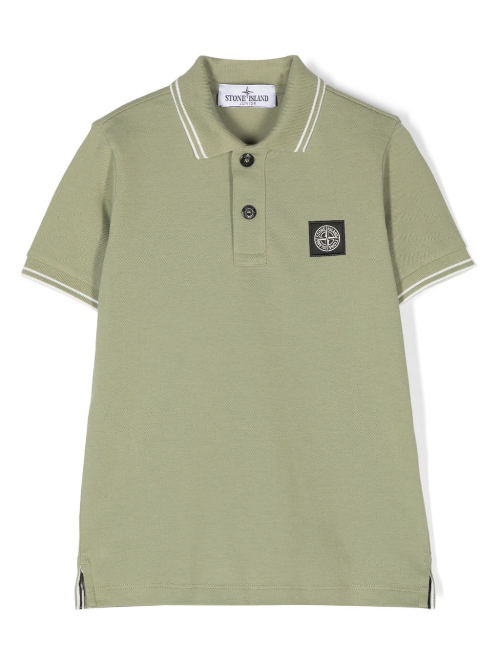 Stone Island Junior Compass-patch piqué polo shirt - Green von Stone Island Junior