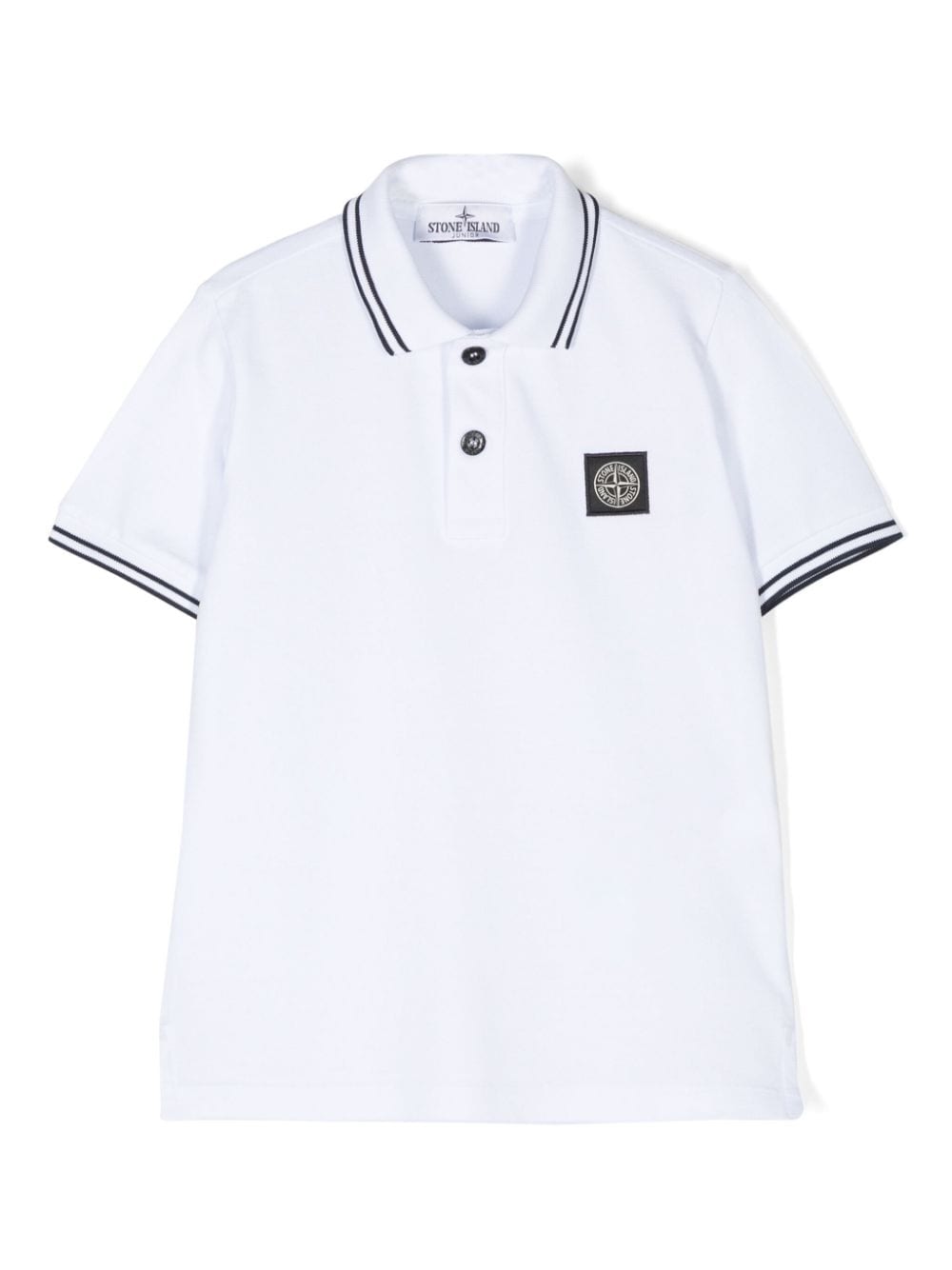 Stone Island Junior Compass-patch piqué polo shirt - White von Stone Island Junior