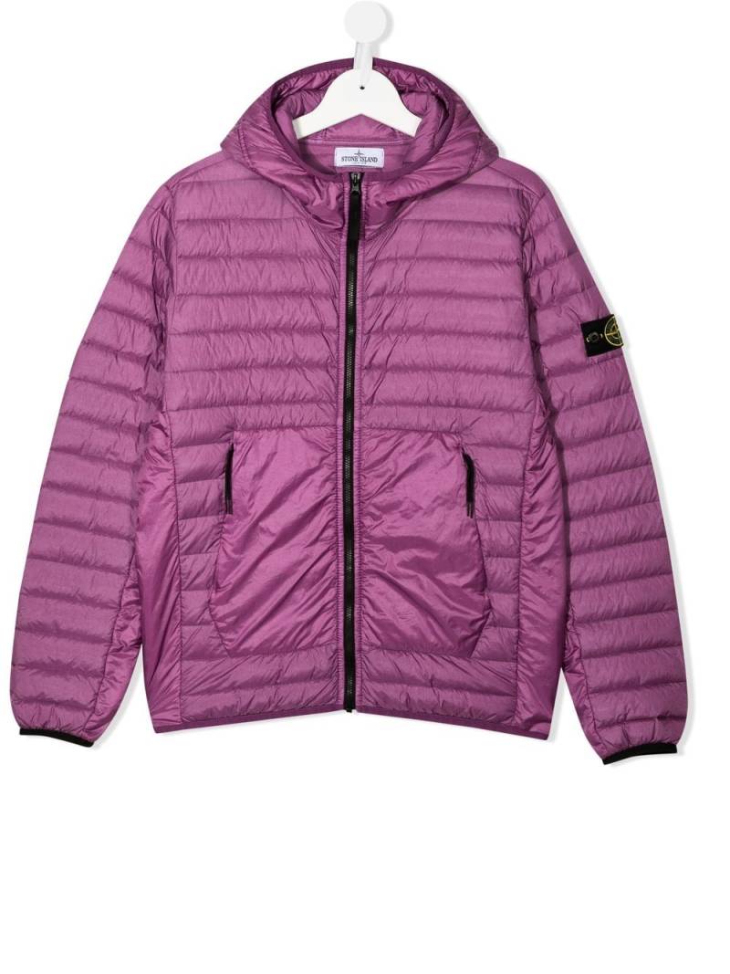 Stone Island Junior Compass-patch puffer jacket - Purple von Stone Island Junior