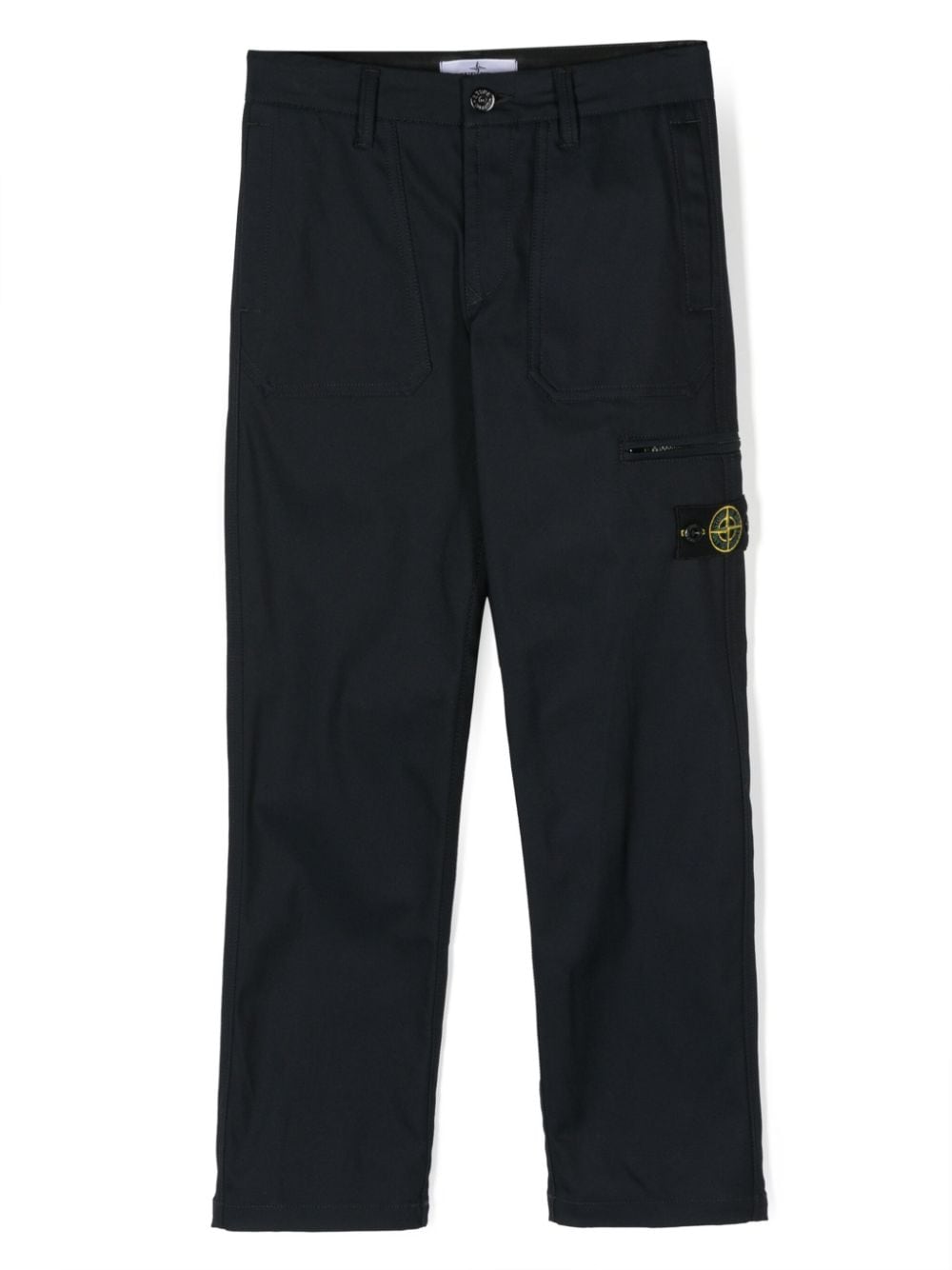 Stone Island Junior Compass-patch straight-leg trousers - Blue von Stone Island Junior