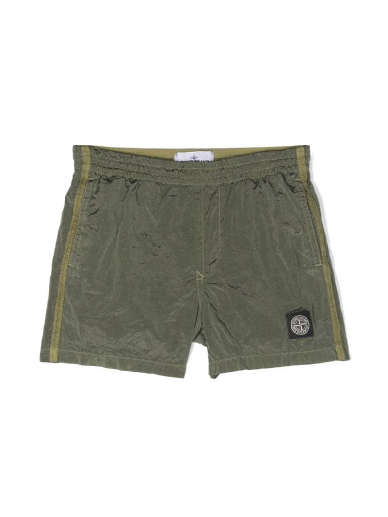 Stone Island Junior Compass-patch swim shorts - Green von Stone Island Junior