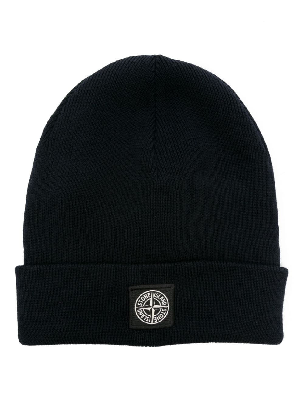 Stone Island Junior Compass-patch wool beanie - Blue von Stone Island Junior