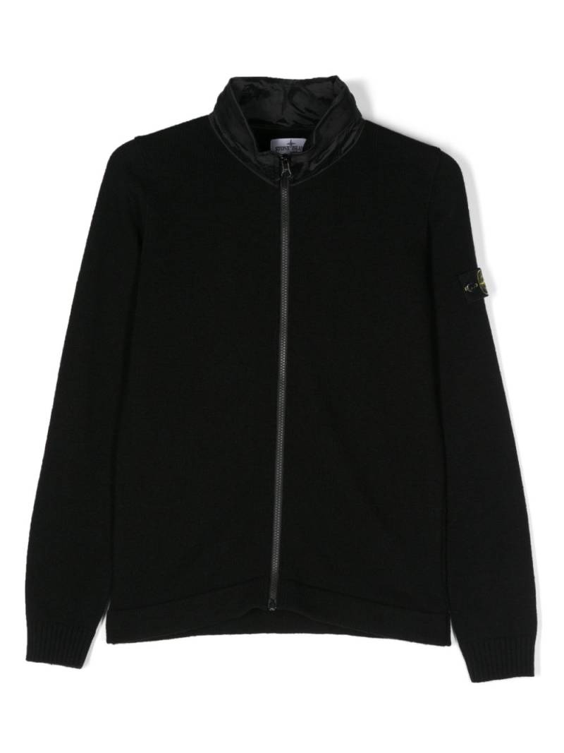 Stone Island Junior Compass-patch zip-up cardigan - Black von Stone Island Junior