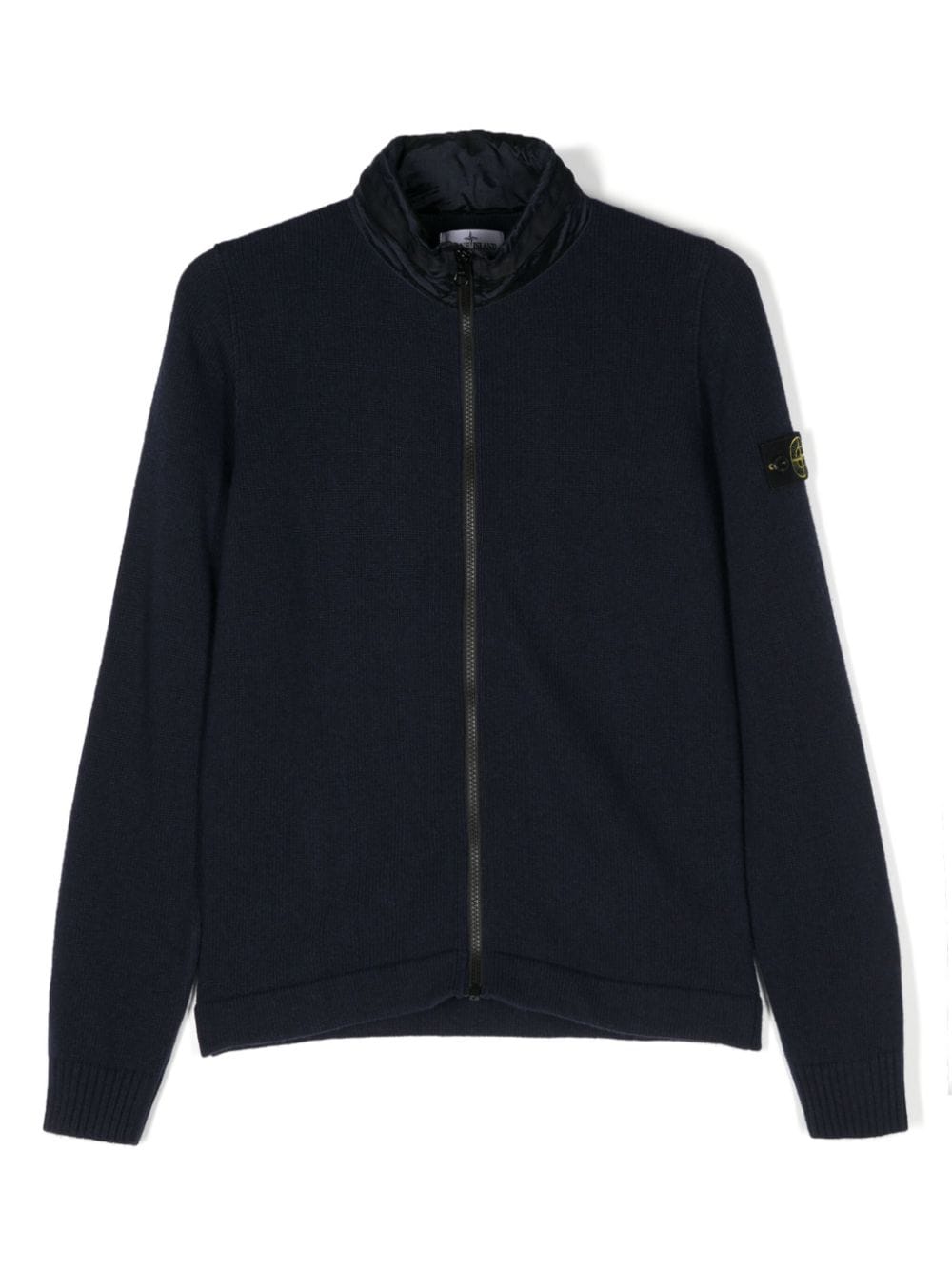 Stone Island Junior Compass-patch zip-up cardigan - Blue von Stone Island Junior