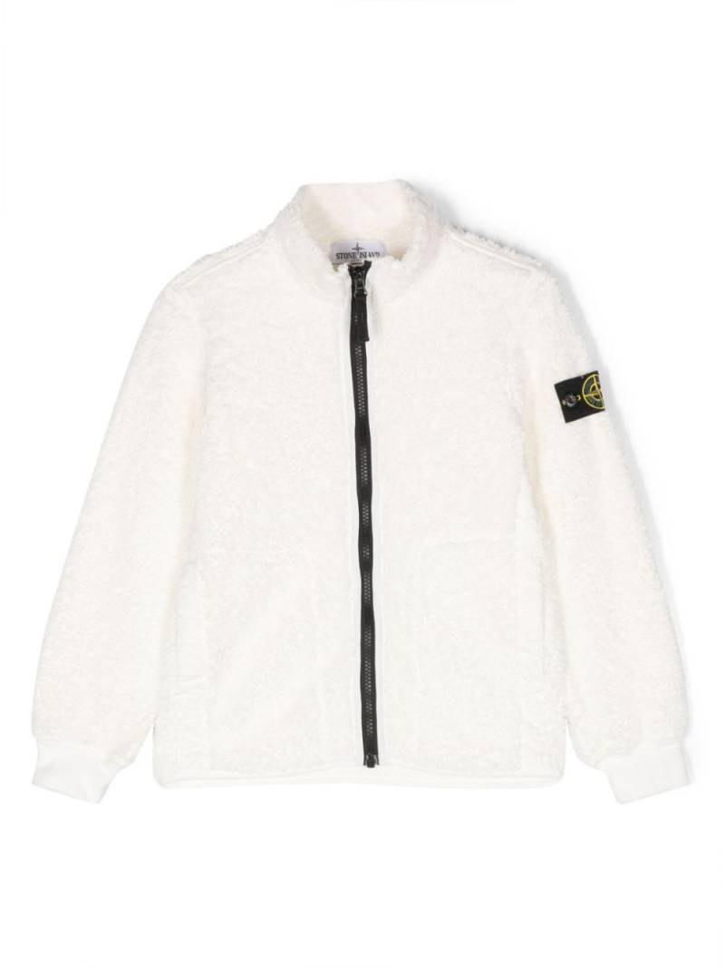 Stone Island Junior Compass-patch zip-up jacket - White von Stone Island Junior