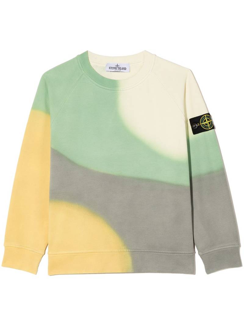 Stone Island Junior TEEN colour-block crew neck sweatshirt - Yellow von Stone Island Junior