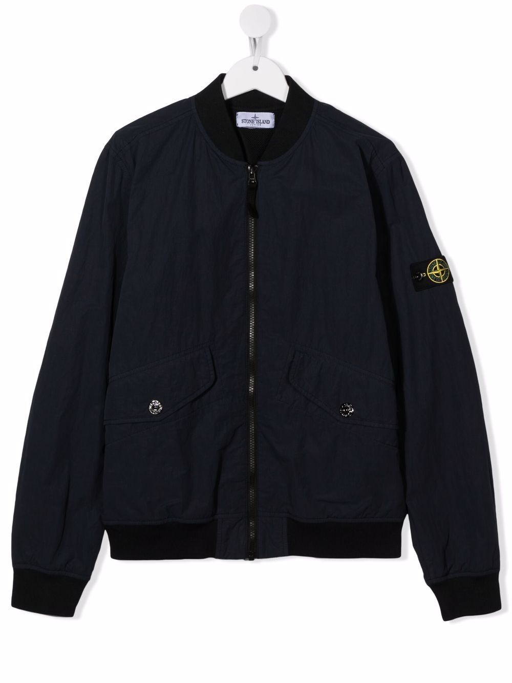 Stone Island Junior TEEN logo-patch bomber jacket - Blue von Stone Island Junior