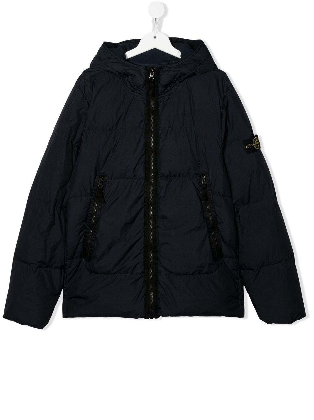 Stone Island Junior TEEN logo-patch padded coat - Blue von Stone Island Junior