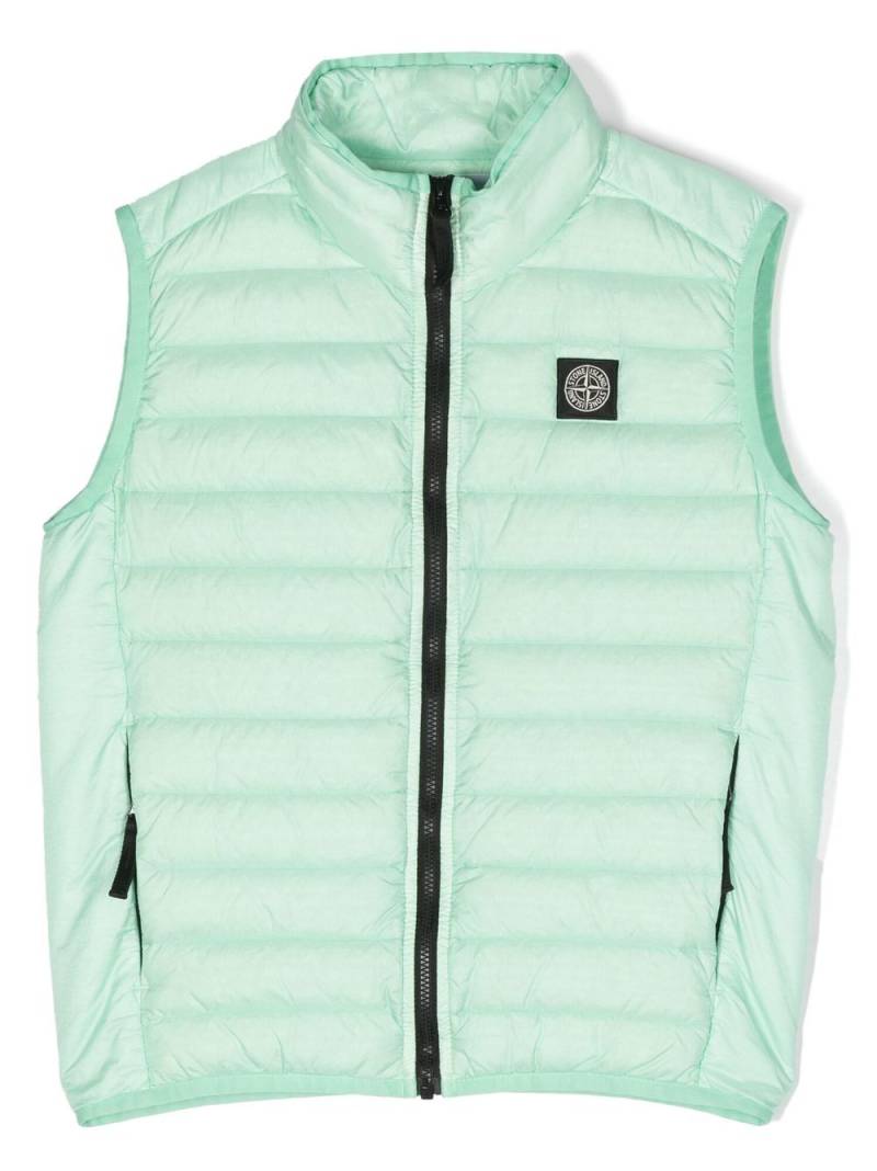 Stone Island Junior logo-patch padded gilet - Green von Stone Island Junior