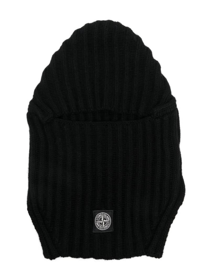 Stone Island Junior chunky-ribbed balaclava - Black von Stone Island Junior