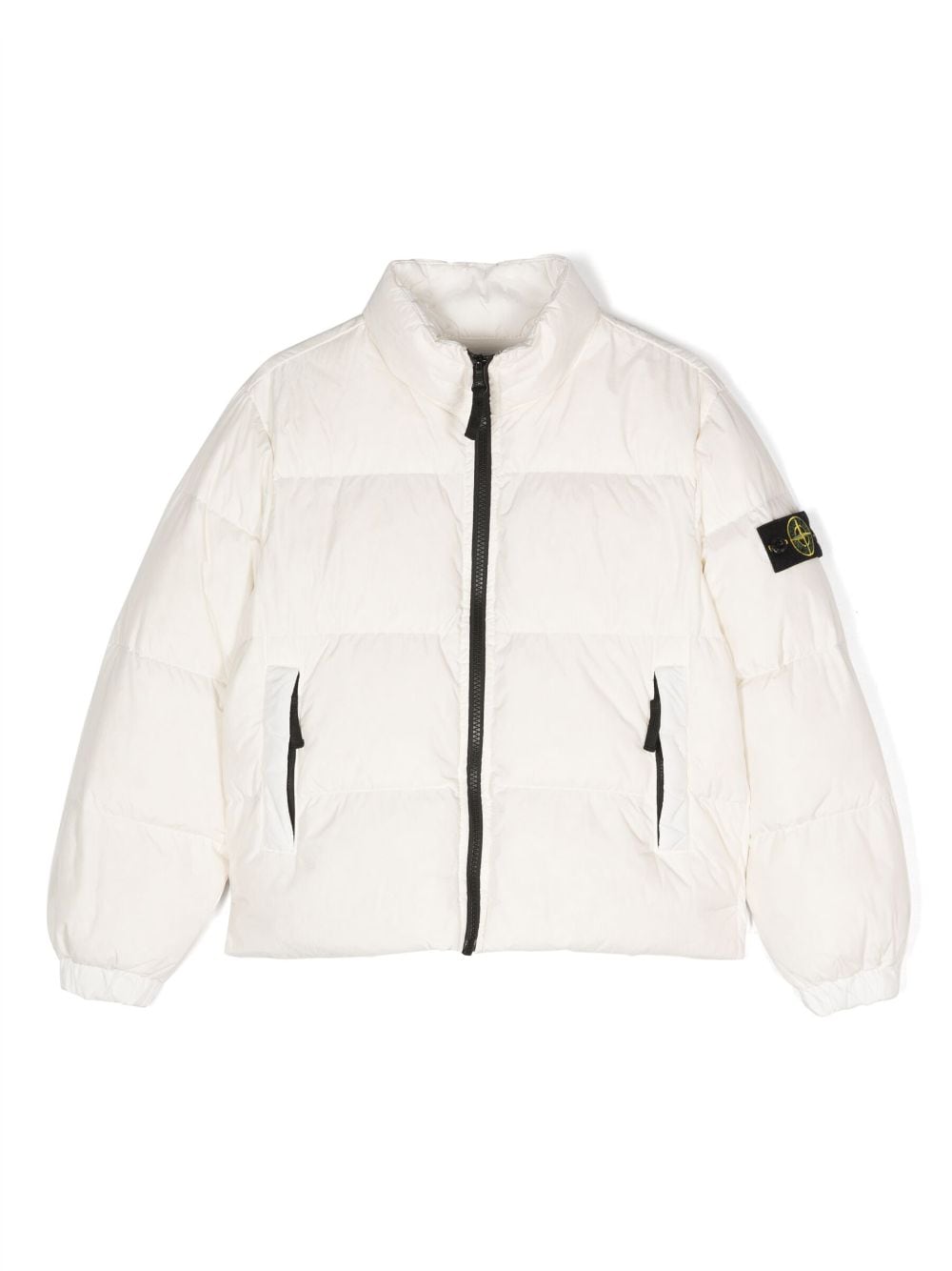 Stone Island Junior compass-motif padded jacket - White von Stone Island Junior