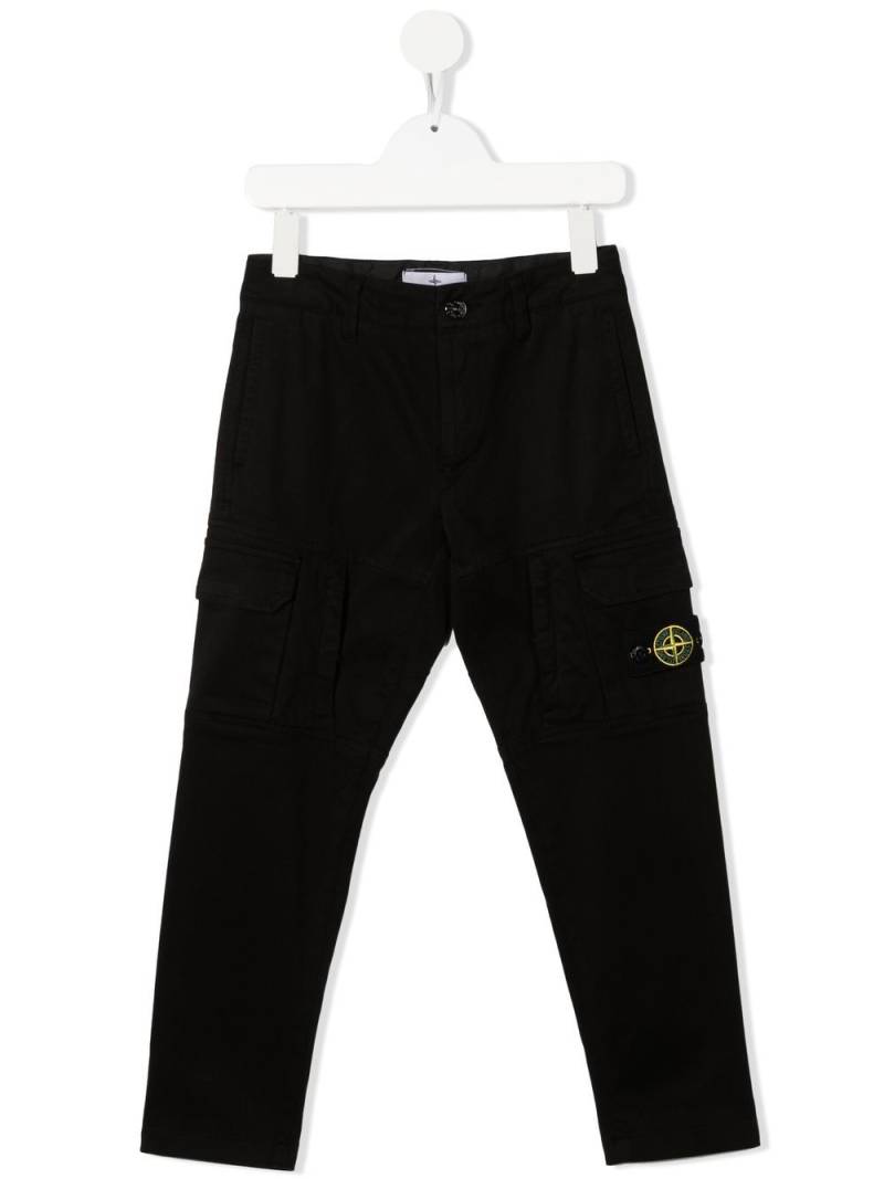 Stone Island Junior compass-patch cargo trousers - Black von Stone Island Junior