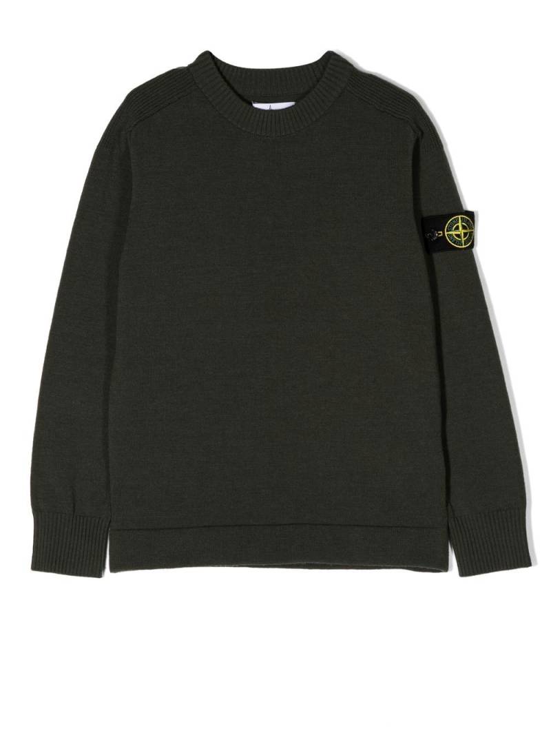 Stone Island Junior compass-patch knit jumper - Green von Stone Island Junior