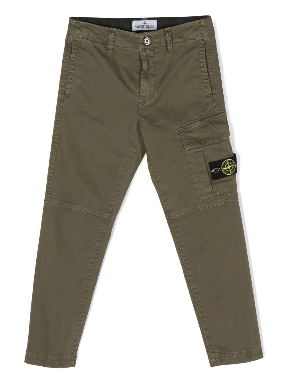 Stone Island Junior compass-patch straight-leg cargo trousers - Green von Stone Island Junior