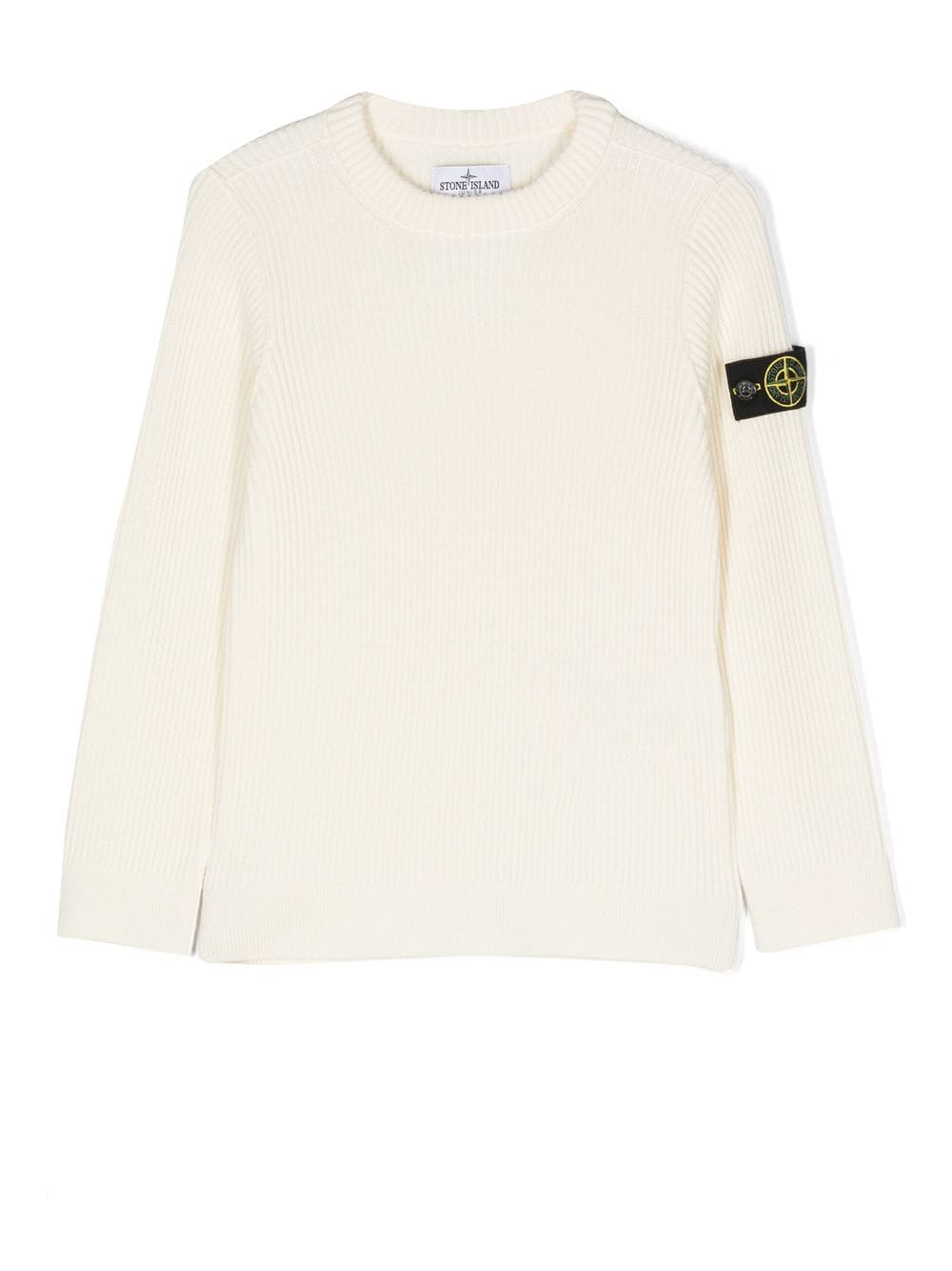 Stone Island Junior compass-patch wool sweater - Neutrals von Stone Island Junior