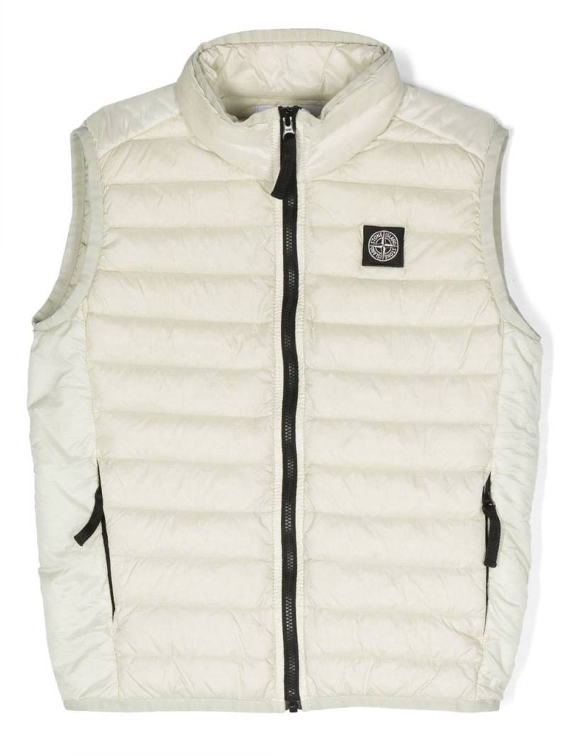 Stone Island Junior contrasting-detail waistcoat jacket - Neutrals von Stone Island Junior