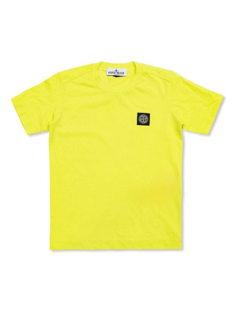 Stone Island Junior cotton logo patch t-shirt - Yellow von Stone Island Junior