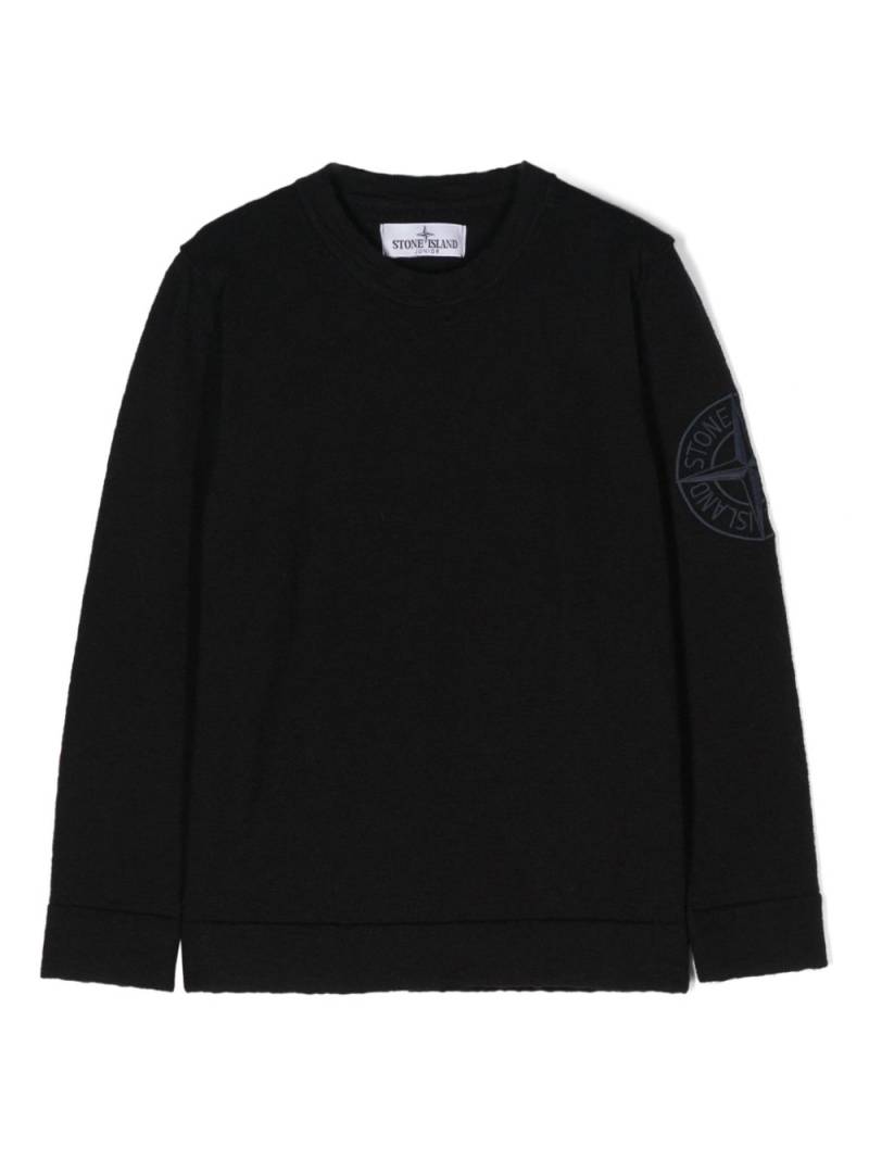 Stone Island Junior embroidered-Compass jumper - Black von Stone Island Junior