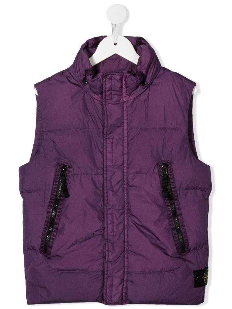 Stone Island Junior feather-down hooded gilet - Purple von Stone Island Junior