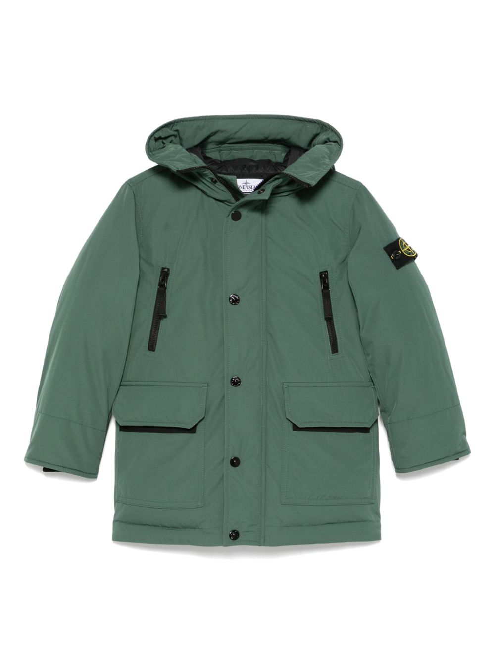 Stone Island Junior hooded padded coat - Green von Stone Island Junior