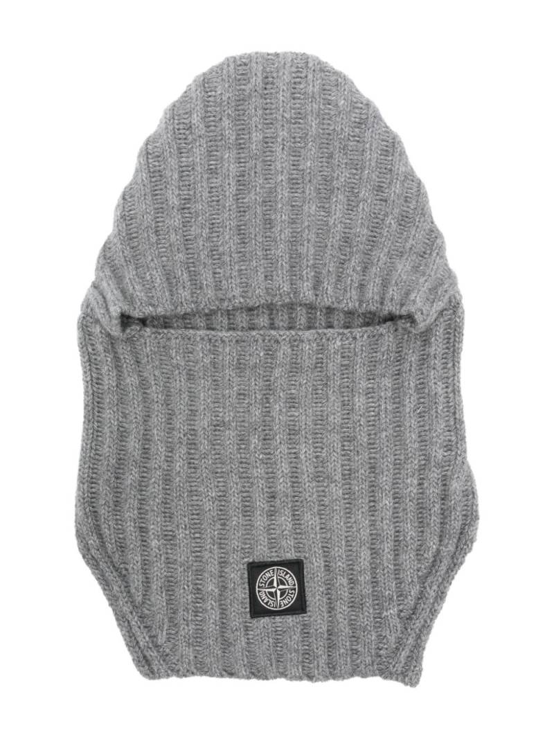 Stone Island Junior logo-patch balaclava - Grey von Stone Island Junior