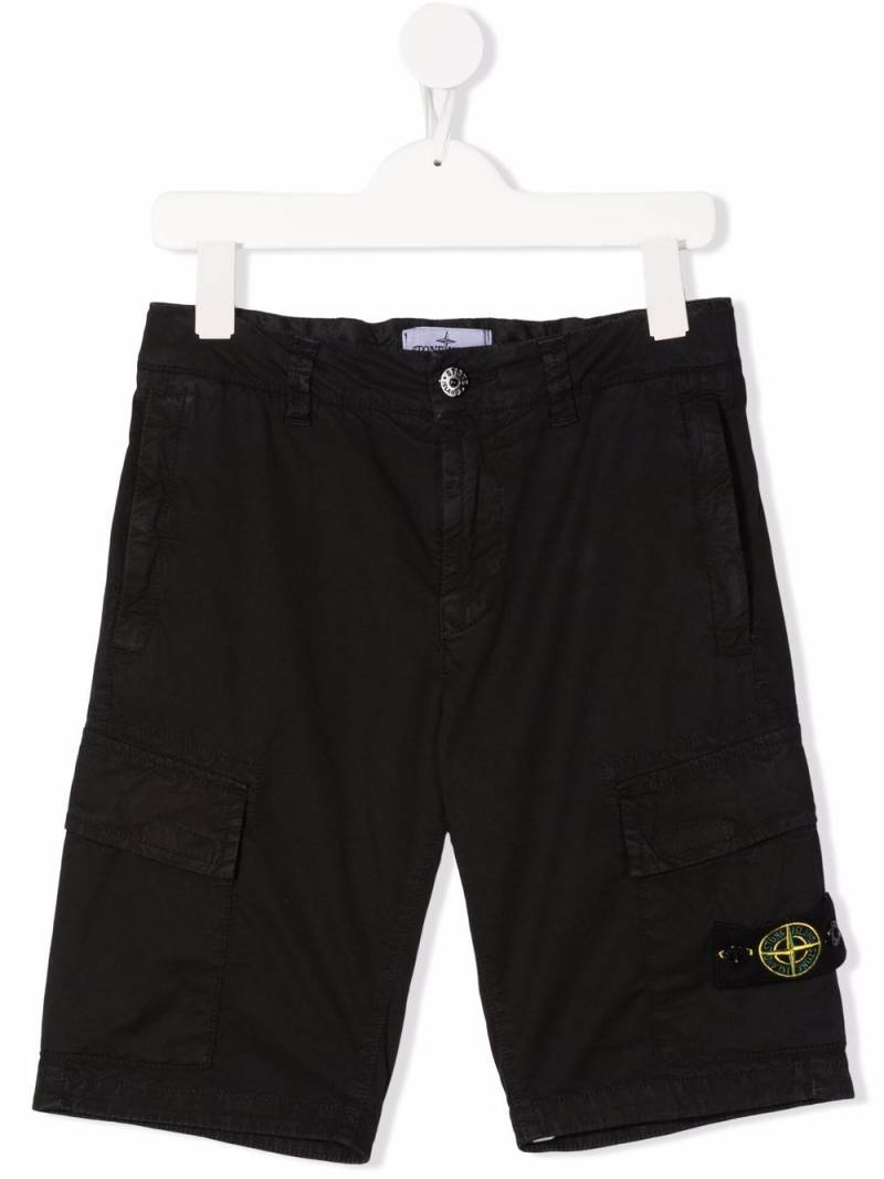 Stone Island Junior logo-patch cargo shorts - Black von Stone Island Junior