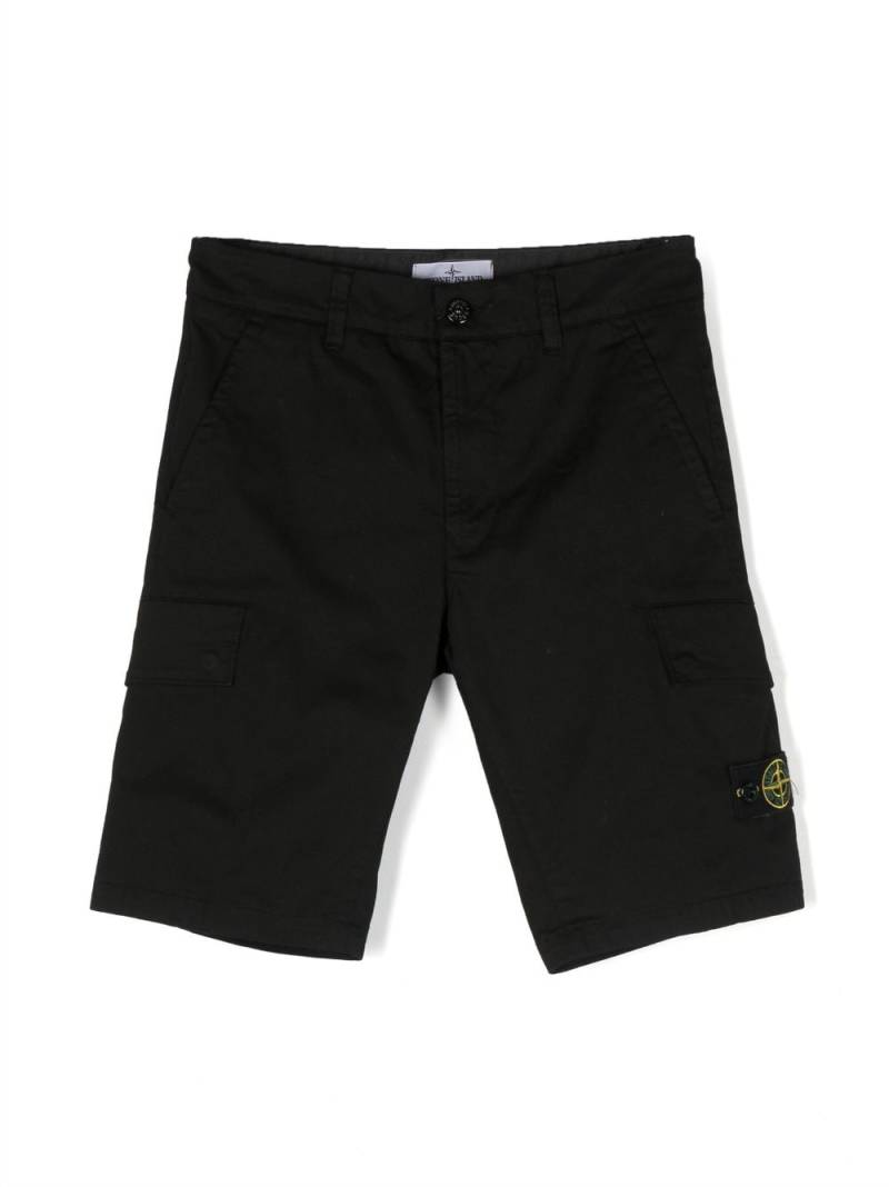 Stone Island Junior Compass-patch cargo shorts - Black von Stone Island Junior