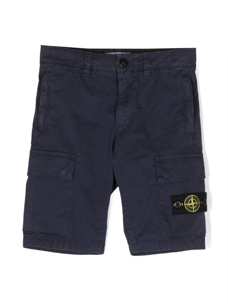 Stone Island Junior logo-patch cargo shorts - Blue von Stone Island Junior