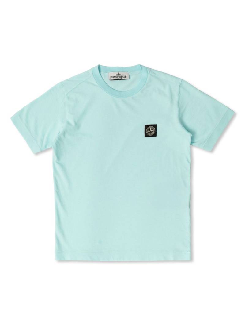 Stone Island Junior logo-patch cotton T-shirt - Blue von Stone Island Junior