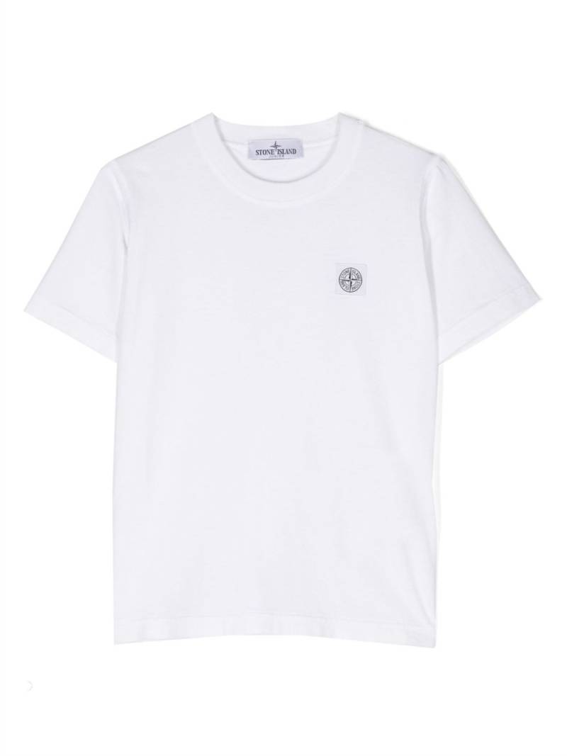 Stone Island Junior logo-patch cotton T-shirt - White von Stone Island Junior