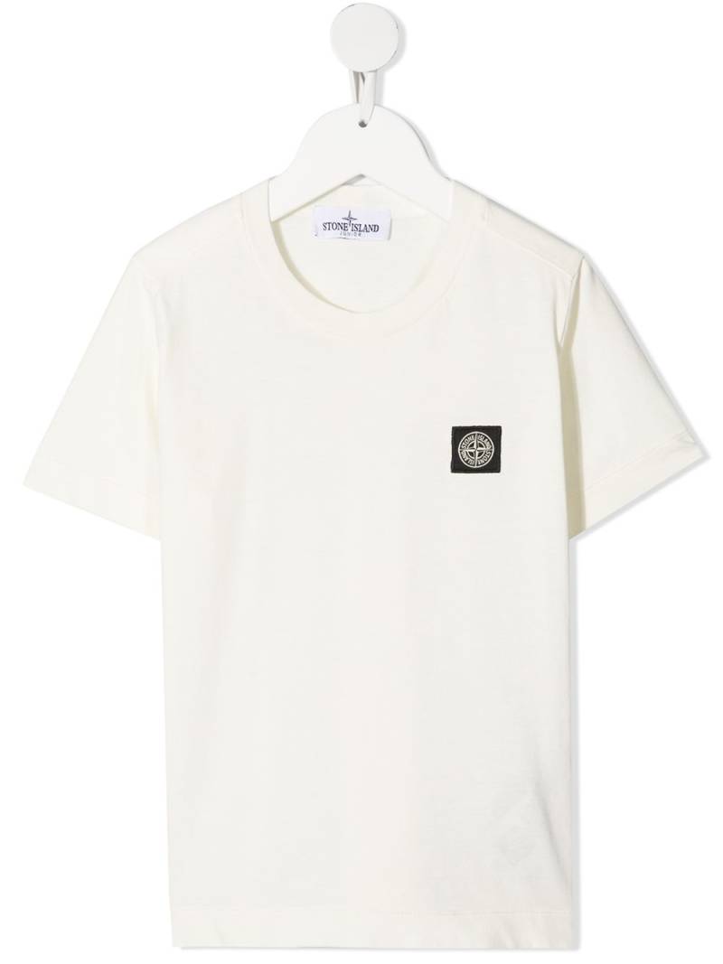 Stone Island Junior logo patch cotton T-shirt - White von Stone Island Junior